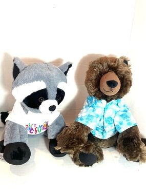 Build-A-Bear Plush Lot of 2 w/ Original Outfits Stuffed Animals